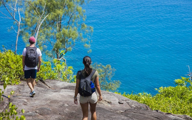 Anse Major and Baie Ternay Marine Park on Odezir catamaran from Mahé